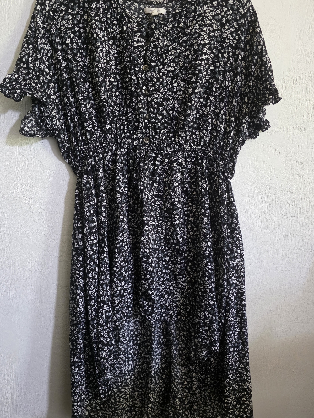 Maurices Black & White Ditsy Floral High-Low Dress